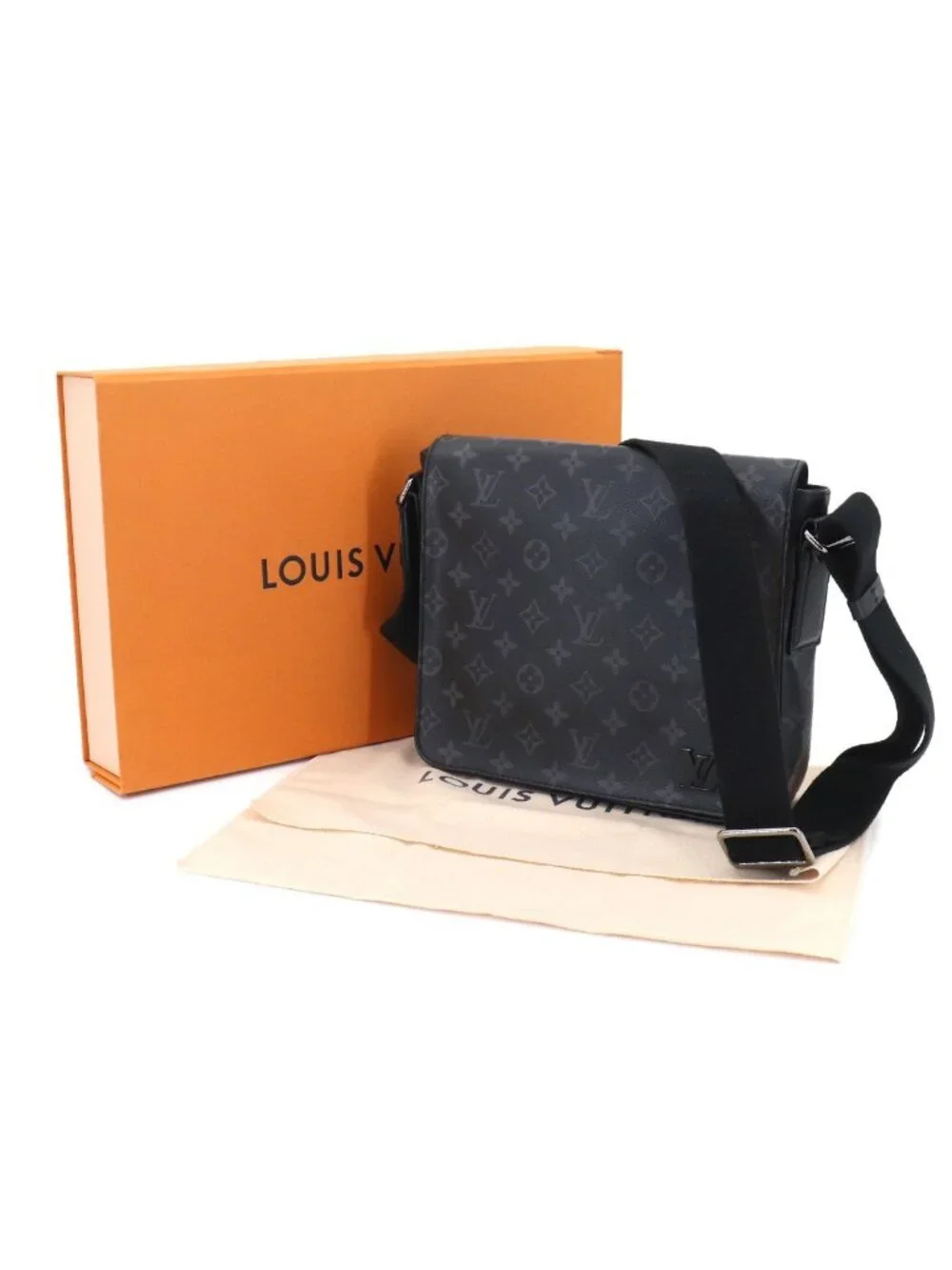 Louis Vuitton Monogram Eclipse District PM NM Shoulder Bag Black